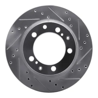 R1 Concepts EDZ-02021R Brake Rotor Drilled and Slotted Silver